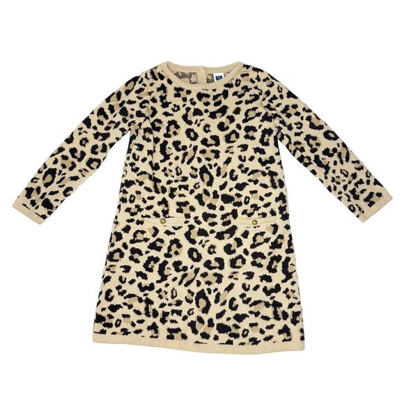 Janie and Jack Leopard Print Sweater Dress Size 3 - Picture 1 of 7